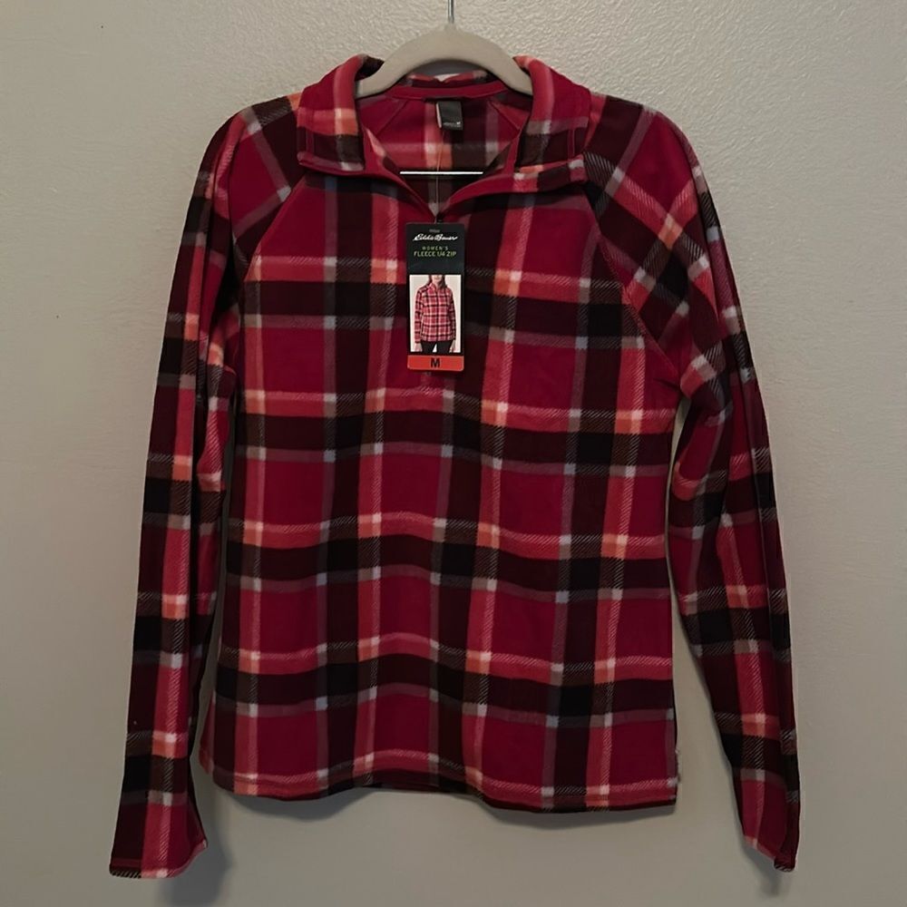 Womens‎ Eddie Bauer 1/4 zip Fleece pullover NEW MEDIUM
